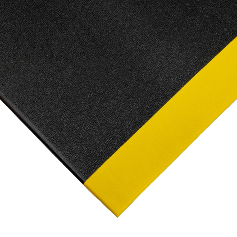 Textured Anti-Fatigue Mat Black and Yellow