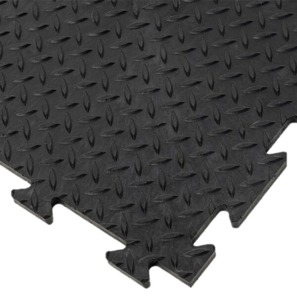 Checker Plate Interlocking Tile - Rubber Matting Online