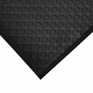 Circular Stud Anti-Fatigue Mat Corner Black