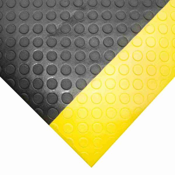 Circular Stud Anti-Fatigue Mat Corner Black/Yellow