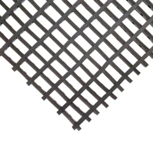 Heavy-Duty Cross-Ribbed Mat Black Corner