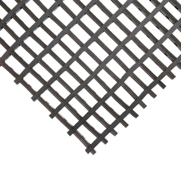 Heavy-Duty Cross-Ribbed Mat Black Corner