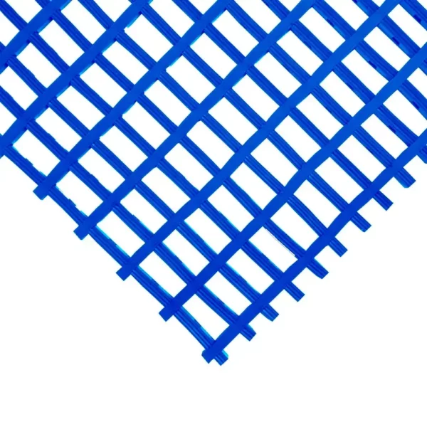 Heavy-Duty Cross-Ribbed Mat Blue Corner
