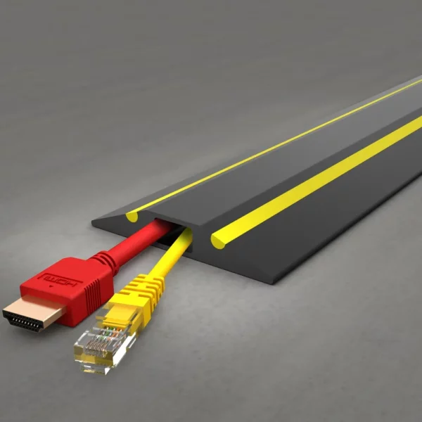 PVC Cable Protector (GP) Black and Yellow In Use 1