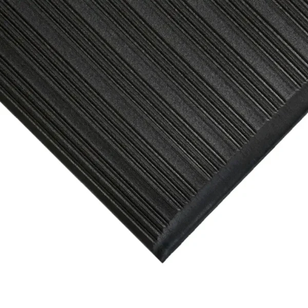 AL01 Orthomat Ribbed Black Corner compressed|AL01 Orthomat Ribbed Profile|AL01 07 Orthomat Ribbed Black industrial|AL010003C Orthomat Ribbed Isolated 0.9 m x per linear metre Blk|Ribbed anti fatigue mat|Ribbed Anti-Fatigue Mat Black Full Mat|AL01 04 Orthomat Ribbed Black industrial|AL01 Orthomat Ribbed Black Corner