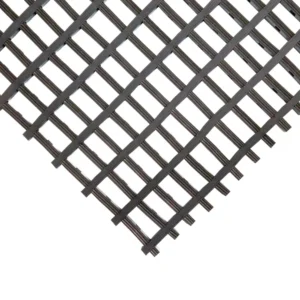 Heavy-Duty Cross-Ribbed Mat Black Corner