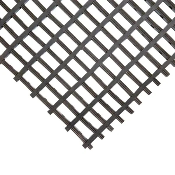 Heavy-Duty Cross-Ribbed Mat Black Corner