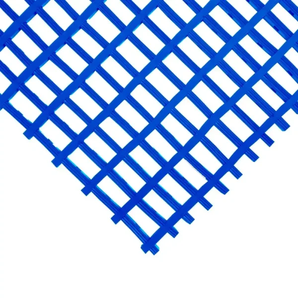 Heavy-Duty Cross-Ribbed Mat Blue Corner