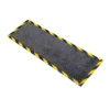 The Cable Protector Mat is a rectangular grey floor mat with yellow and black striped edges, offering a slip-resistant surface whilst highlighting safety zones or hazardous areas.