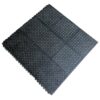 A single Interlocking Chequer Plate Gym Mat in black, featuring a raised chequer plate pattern, shown from above on a white background.