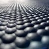 Close-up of the Cobble Top Stable Mat’s textured black surface featuring evenly spaced, raised circular bumps; the foreground is sharp and detailed whilst the pattern gently blurs into the background.