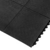 Close-up of Interlocking Solid Top Gym Mat tiles featuring a smooth, matte black surface and rounded edges for easy assembly—ideal for gyms, playrooms, and other high-traffic areas.