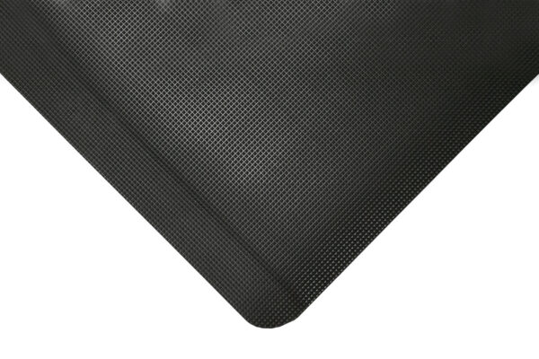 A close-up of the corner of the black Diamond Welding Mat, featuring a textured, mesh-like non-stick surface, is shown on a white background.