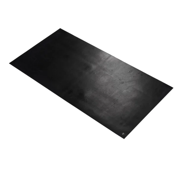 An ESD Bench Mat is displayed on a white background, viewed at an angle from above. The mat is rectangular, black, and has a smooth surface with a slightly matt finish.