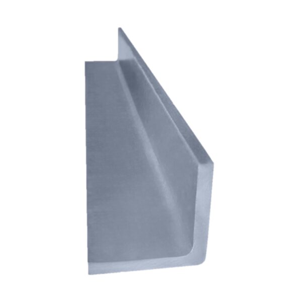 An Angle Profile is displayed on a plain white background, viewed from the end to showcase its right-angle shape and smooth, metallic surface.