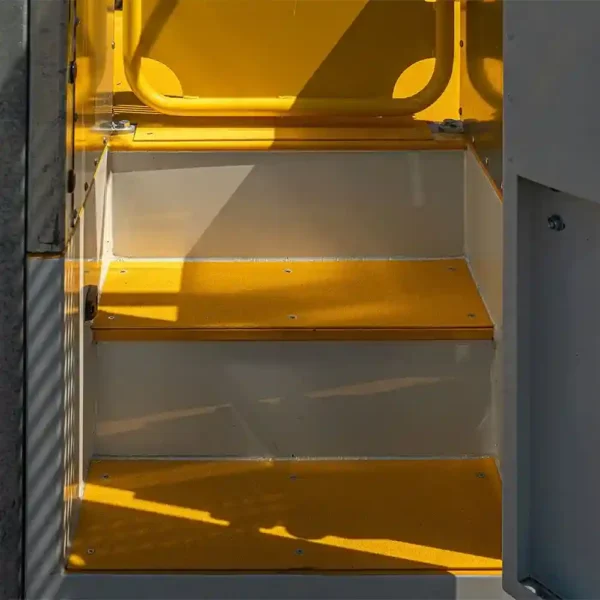 Sunlight brightens three yellow Anti-Slip Flat Sheets inside a vehicle, casting shadows and highlighting their clean, vibrant surfaces. The scene feels warm and peaceful.