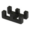 The Self-Draining PVC Mat Connector is a black, rectangular plastic block with four upright square pegs in two rows, designed for connecting or mounting mats.