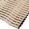 Close-up of Swimming Pool Mat interlocking beige plastic floor tiles with a wavy textured surface, arranged diagonally on a white background.