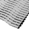 Close-up of interlocking, wavy-edged rectangular grey Swimming Pool Mat tiles arranged diagonally, creating a textured and modern surface.