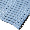 Close-up of Swimming Pool Mat tiles interlocked in a wavy, overlapping pattern, featuring visible gaps between slats and a textured surface.