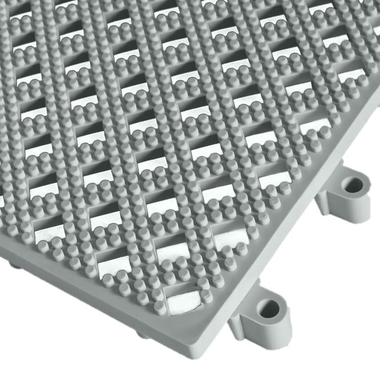 Kumfi Tile PVC leisure mat in Ash Grey