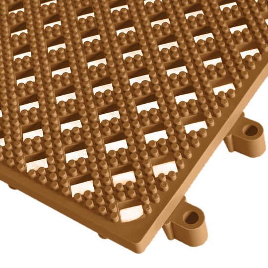 Kumfi Tile PVC leisure mat in Neutral Beige