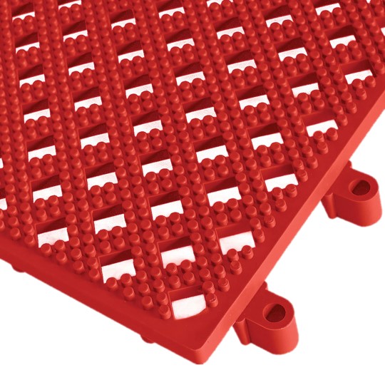 Kumfi Tile PVC leisure mat in Ruby Red