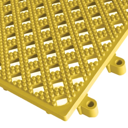 Kumfi Tile PVC leisure mat in Topaz Yellow