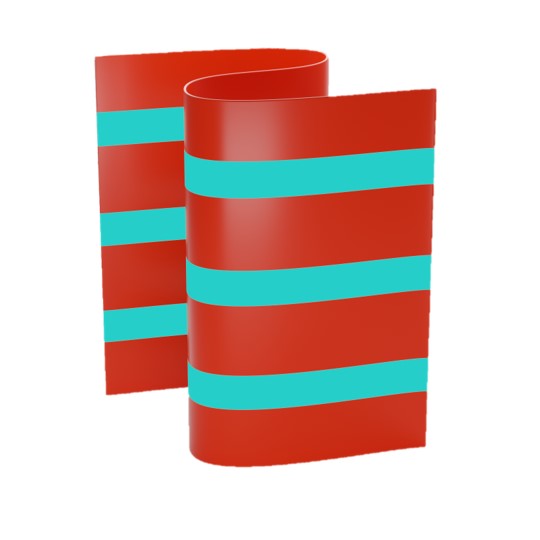 red and blue striped pvc strip