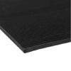 A close-up of Fine Ribbed Rubber Matting, featuring a black textured surface with thin parallel grooves, photographed on a plain white background.