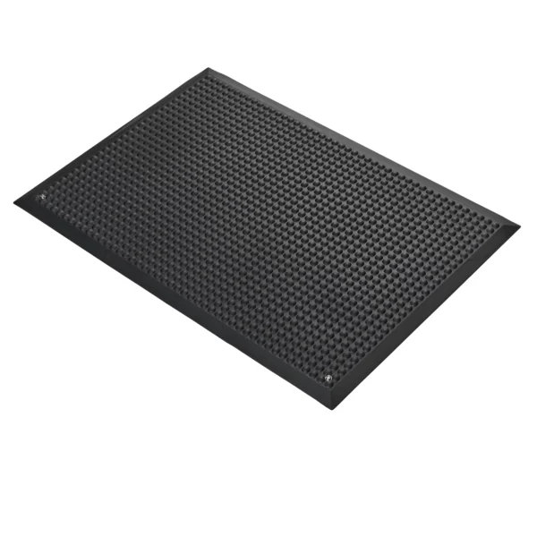 The Bubble Top ESD Mat is a black rectangular rubber mat with a textured, raised bubble surface and smooth borders, displayed on a white background.