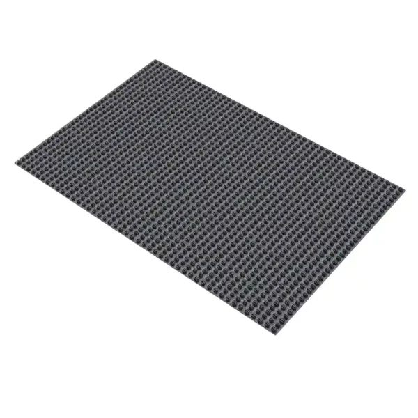 Heavy-Duty Heavy Traffic Doorway Mat in black features a rectangular shape and a textured, raised bubble surface, displayed against a white background.