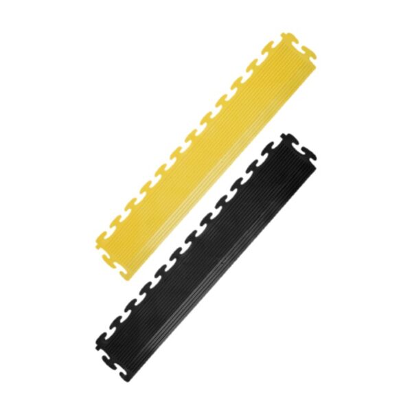 yellow and black interlocking tile edges|textured heavy duty tile edges|yellow textured interlocking tile edges