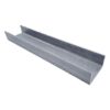 A U Profile made of galvanised steel, commonly used in construction and framing, is displayed isolated on a white background.
