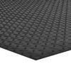 A close-up of Chequer Plate Rubber Matting in black, featuring a raised diamond pattern with repeating angled shapes across its rubber surface.