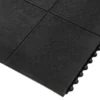 Close-up of Fine Ribbed Matting Roll showing interlocking black rubber tiles with textured surfaces and visible connecting edges on the right side.