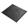 The Deckplate Anti-Fatigue Mat is black, rectangular, and features a diamond-plate textured surface, displayed on a white background.