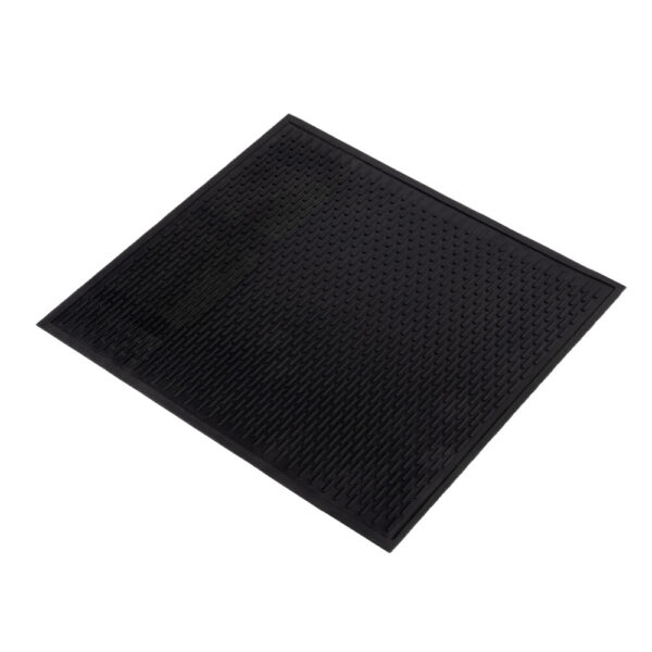 The Scraper Entrance Mat is a black rectangular rubber mat featuring a textured, raised triangular pattern, displayed against a white background.