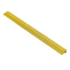 A Drainage Top & Solid Top Mat Edge, a long yellow rectangular plastic piece with ridges, is positioned diagonally on a white background.